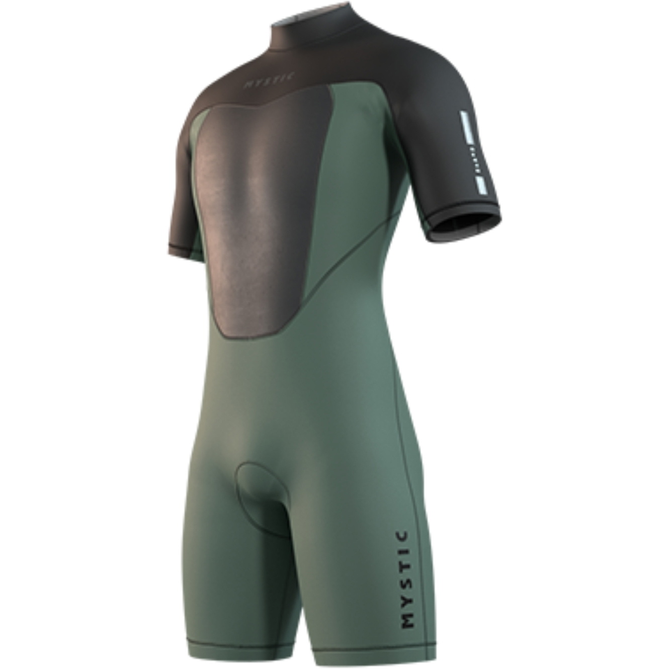 2026 Mystic Mens Brand 3/2mm Back Zip Shorty Wetsuit 35000.250035 - Dark Olive